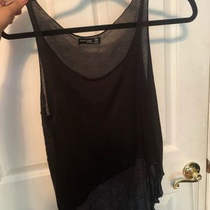 Black cropped tank top